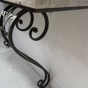 Art Deco console in hammered wrought iron, 20th century.