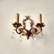 Rococo-style wall lamp in gilded bronze and crystal stamps