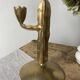 Brass candlestick, in the shape of a cactus
