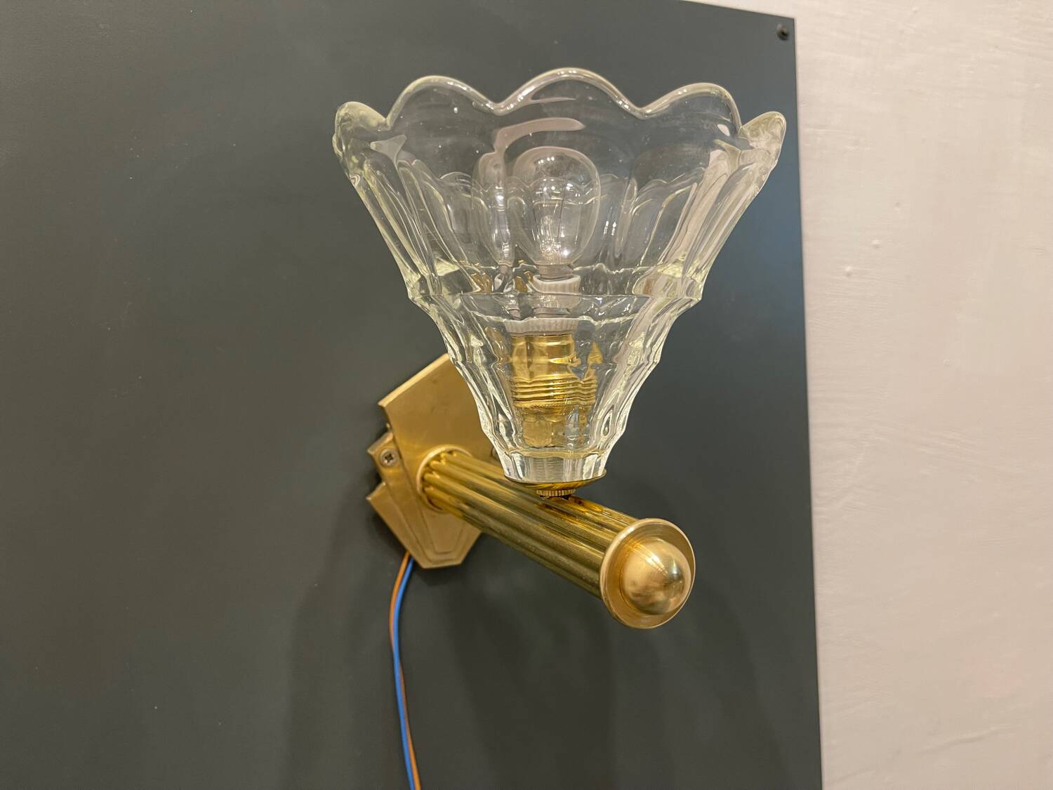 Murano Glass Brass Sconces Set of 2 1960’s