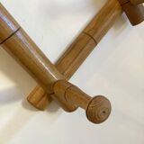 Oak accordion coat rack with 10 hooks