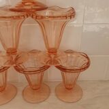 Rosaline style pink glass ice cream cups