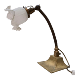 Art deco 1930s general electric brass goose neck table lamp