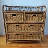 Rattan chest of drawers