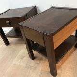 Pair of rosewood bedside tables