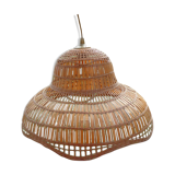 Vintage suspension "colonial" style in rattan and wicker
