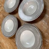4 porcelain soup plates Table passion collection Noir Astral