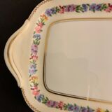 Chocolate cake dish Raynaud Limoges floral decoration