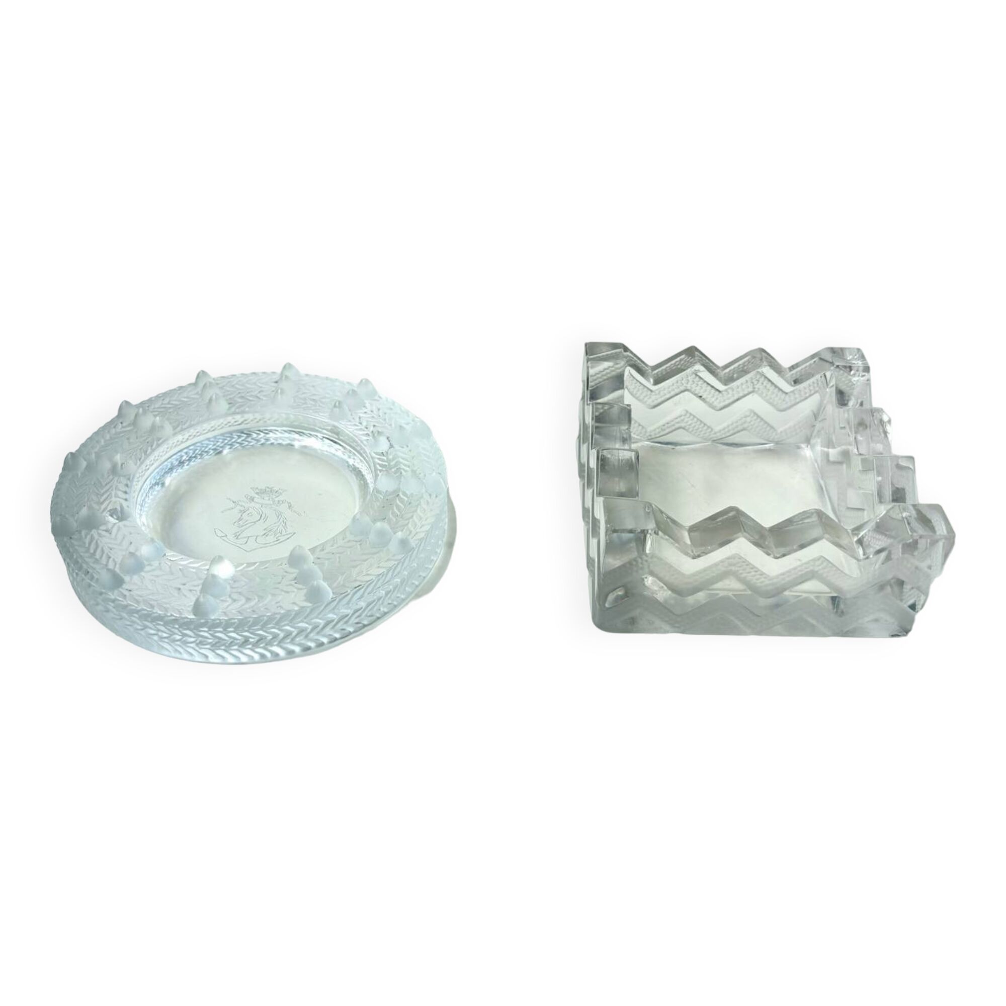 Lalique two ashtrays