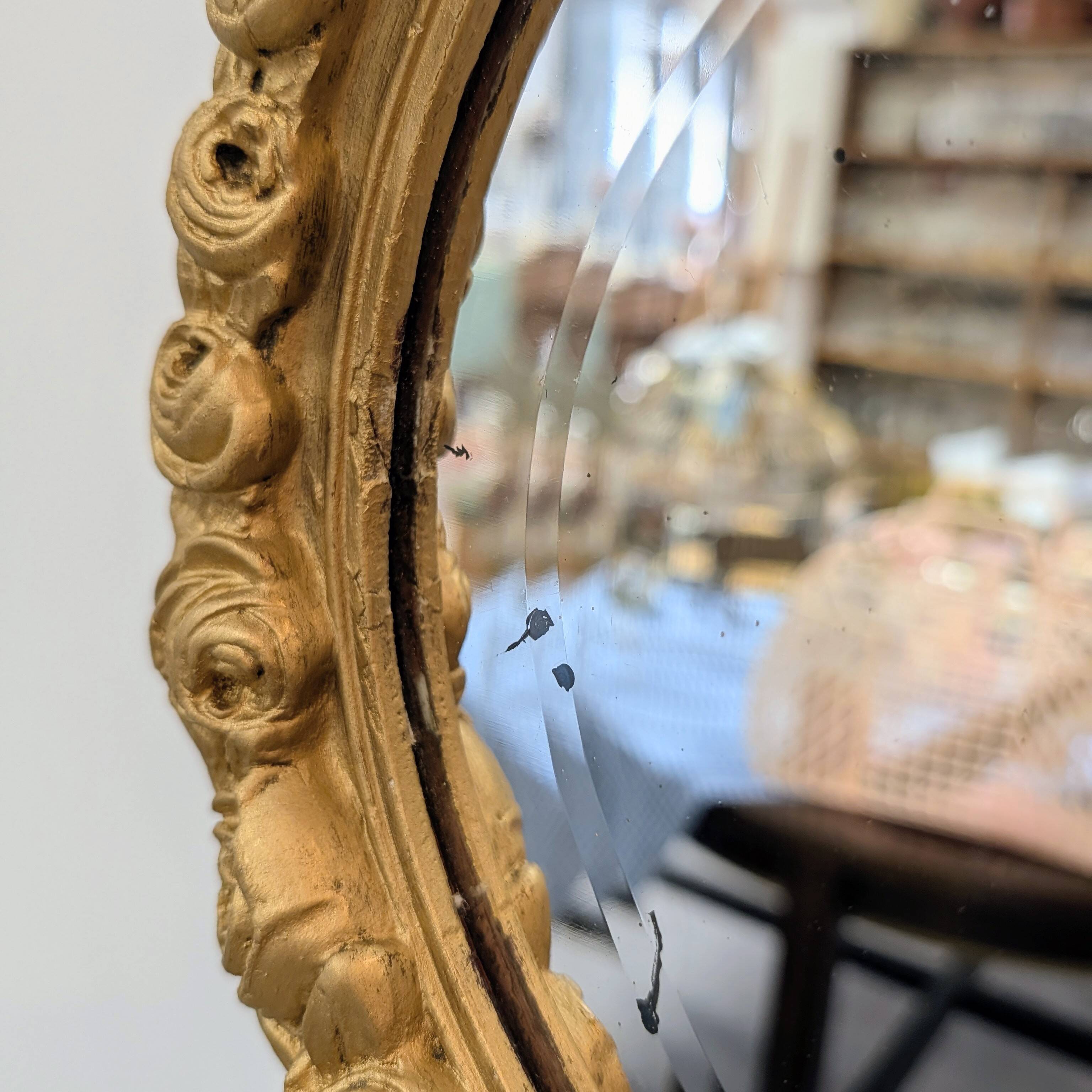 Baroque oval mirror