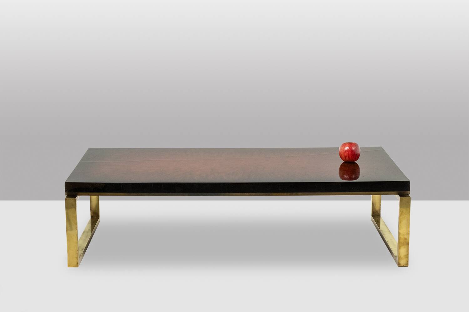 Maison Charles. Bronze coffee table with lacquered top. 1970s.