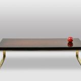 Maison Charles. Bronze coffee table with lacquered top. 1970s.