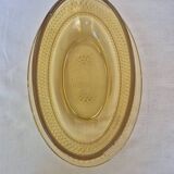 Amber glass butter dish, 1940
