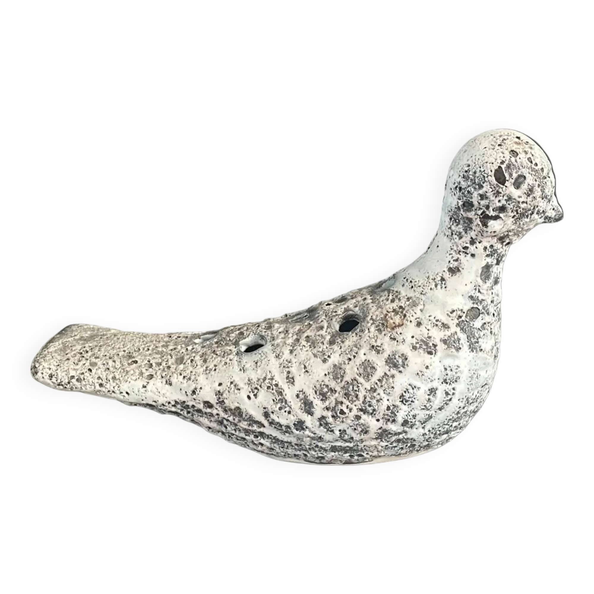 Oiseau pique-fleurs en céramique fat lava