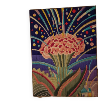 Tapisserie vintage DMC “Amarante” Alain Le Foll, années 70