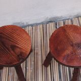 Pair of brutalist stools