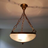 Gilt bronze pendant glass globe cised Napoleon style 3