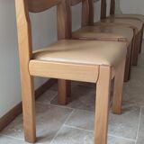 Vintage chairs in solid elm and leather