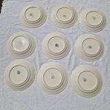 9 assiettes plates en porcelaine villeroy et boch modele 1584 25 cm