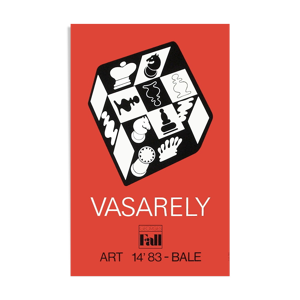 Victor Vasarely affiche echecs