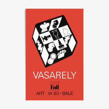 Victor VASARELY displays "Red Chess"