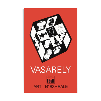 Victor VASARELY displays "Red Chess"