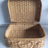 Suitcase round Wicker vintage