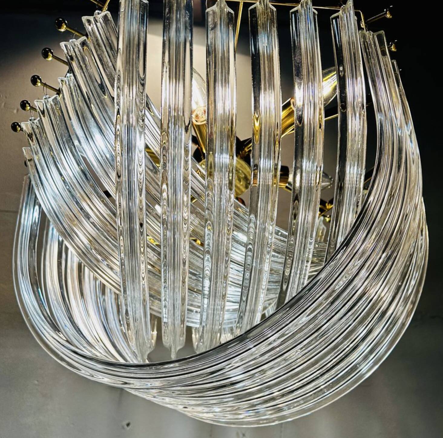 Lampadario trilobo Venini di Paolo Venini, anni '80