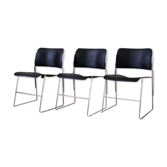 Series of 3 chairs 40/4 by David Rowland