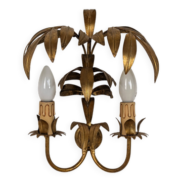 Golden leaf wall light