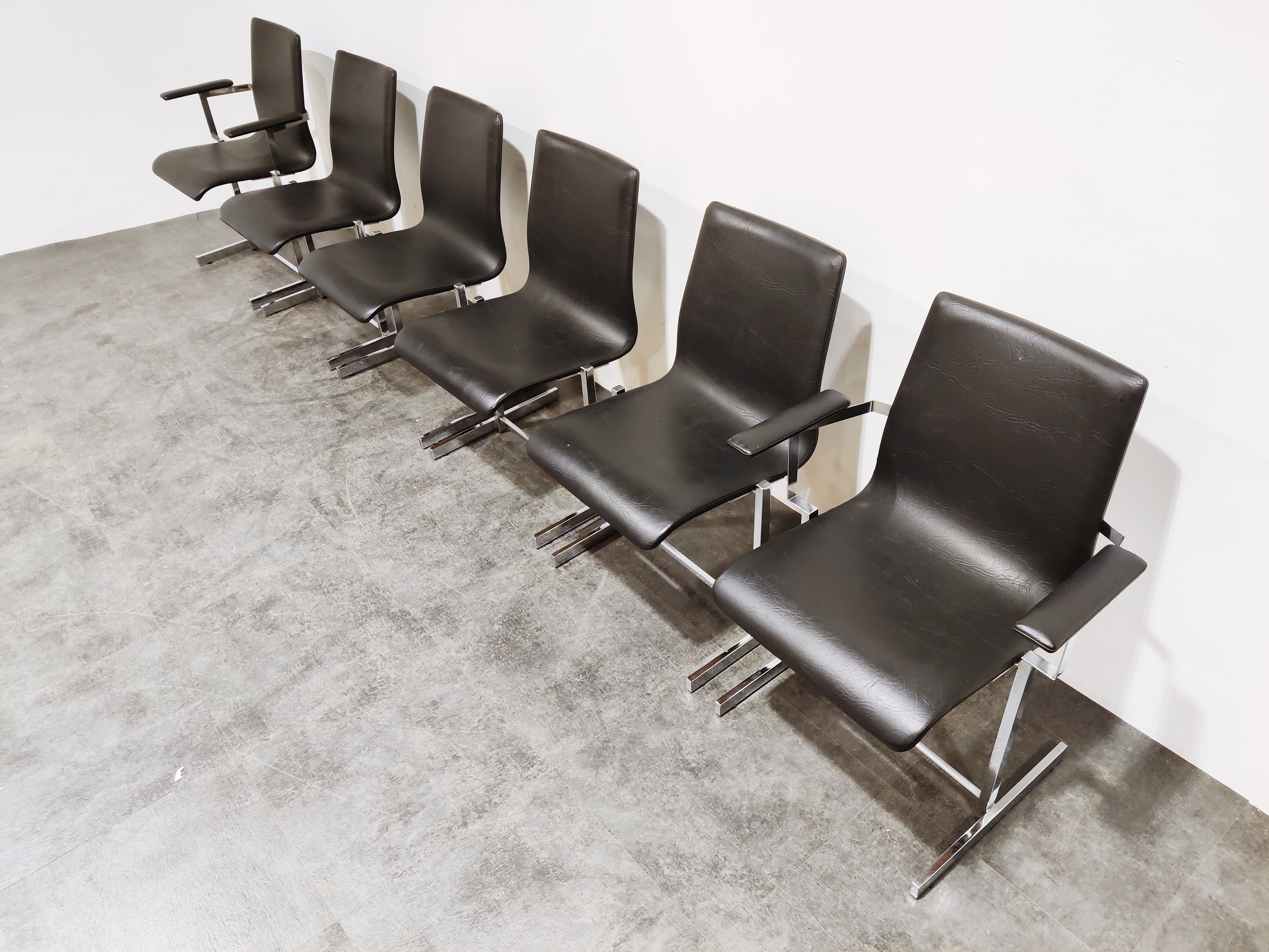 Vintage chrome dining chairs, 1970s