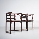 Pair of Fledermaus armchairs by Joseph Hoffman, Vienna, 1900s