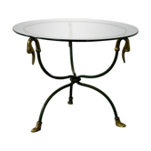 Regency Steel & Brass Swann head Side Table by Maison Jansen, 1970s