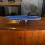 Long blue ceramic signed Atelier Mornac 1950s