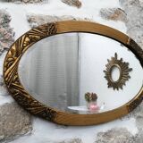 Mirror oval bevelled art deco