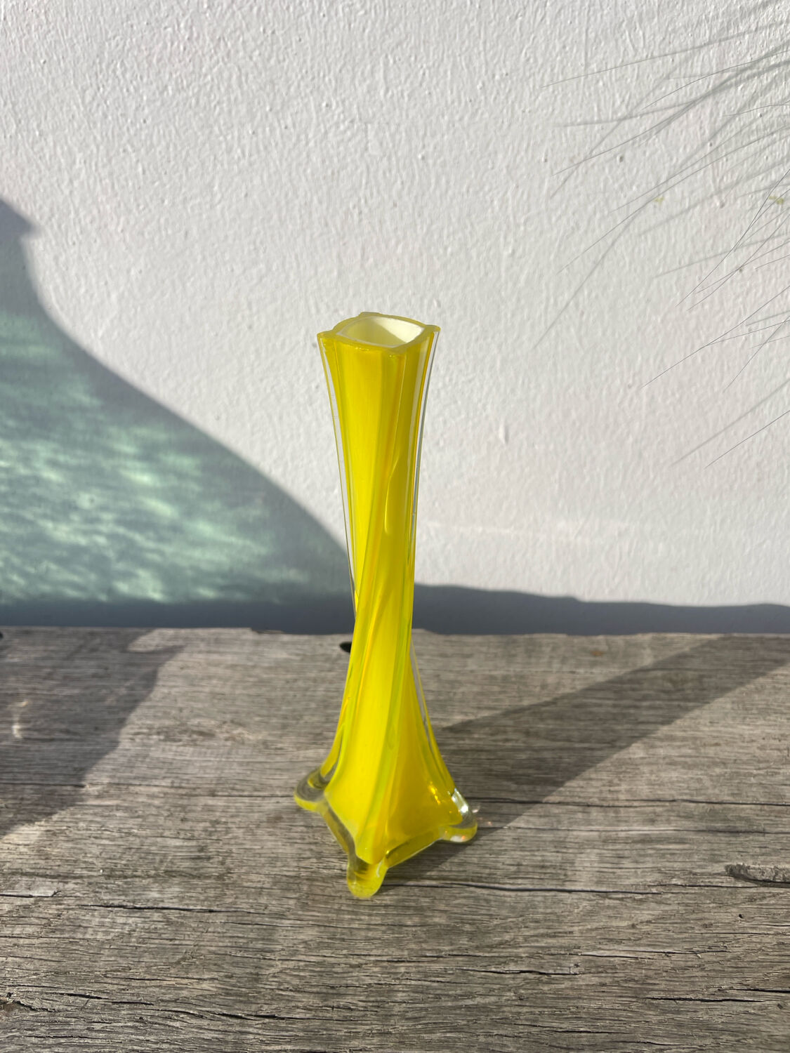 Murano yellow glass soliflore vase, 1960