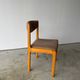 Set of 6 Self brand chairs in beech with wool seat