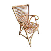 Fauteuil rotin bambou vintage