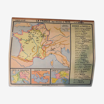 Carte scolaire ancienne France en 1610