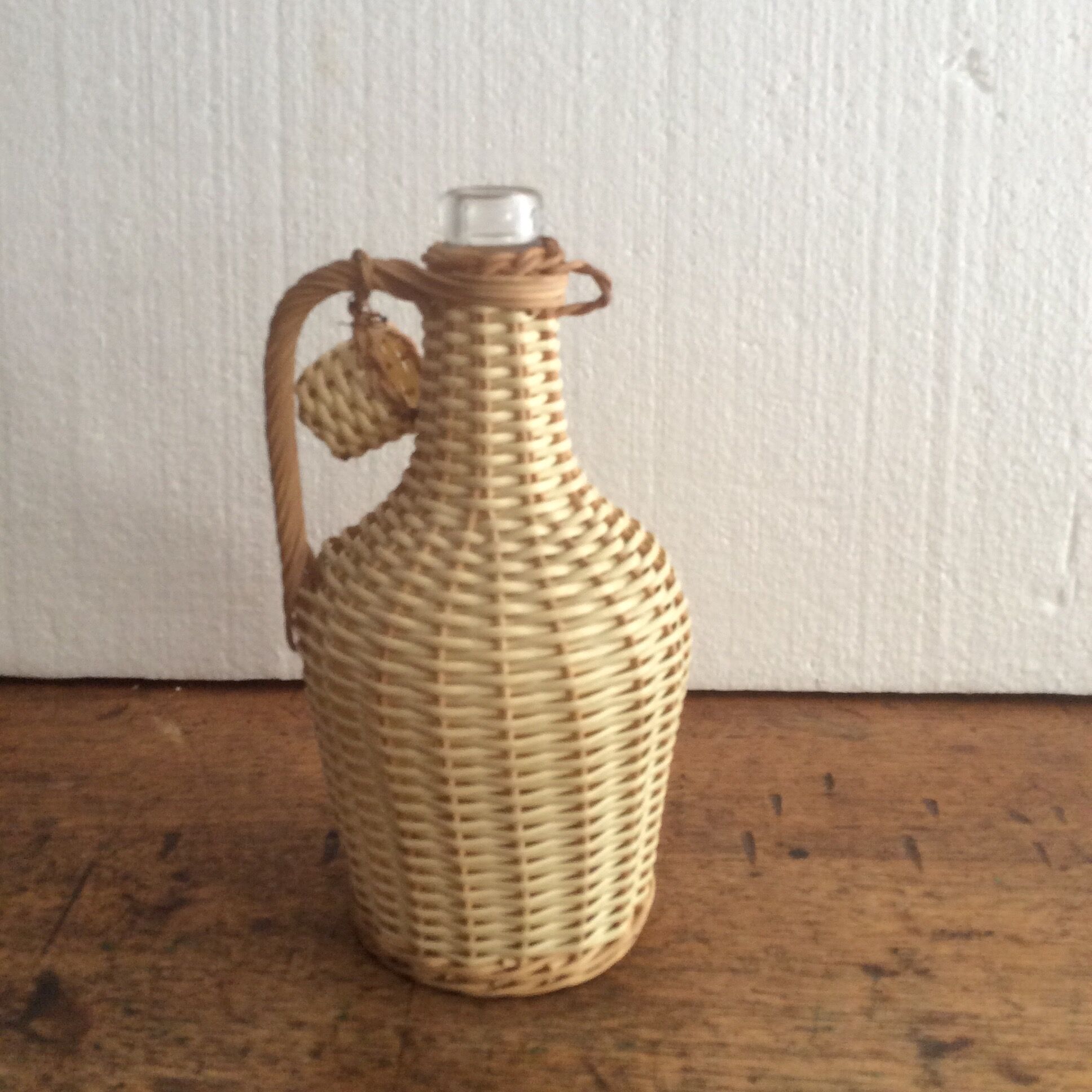 Vintage wicker bottle