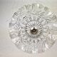 Portuguese farmhouse mid century clear floral glass dish pendant lamp 1960s