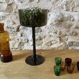 Grande coupe en verre soufflé teinté vert mousse