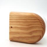 Wall light in pine wood with opaque white glass globe, 1980s