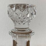 Pair of Arques crystal glass carafes, diamond point pattern, with their stoppers