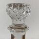 Pair of Arques crystal glass carafes, diamond point pattern, with their stoppers