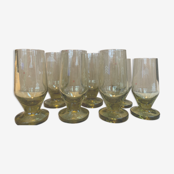 7 verres vintage