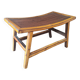 Vintage Asian stool or footrest in honey bamboo and brown rattan