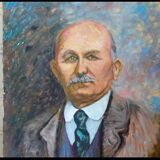 Anonymous portrait of a pensioner oil on canvas