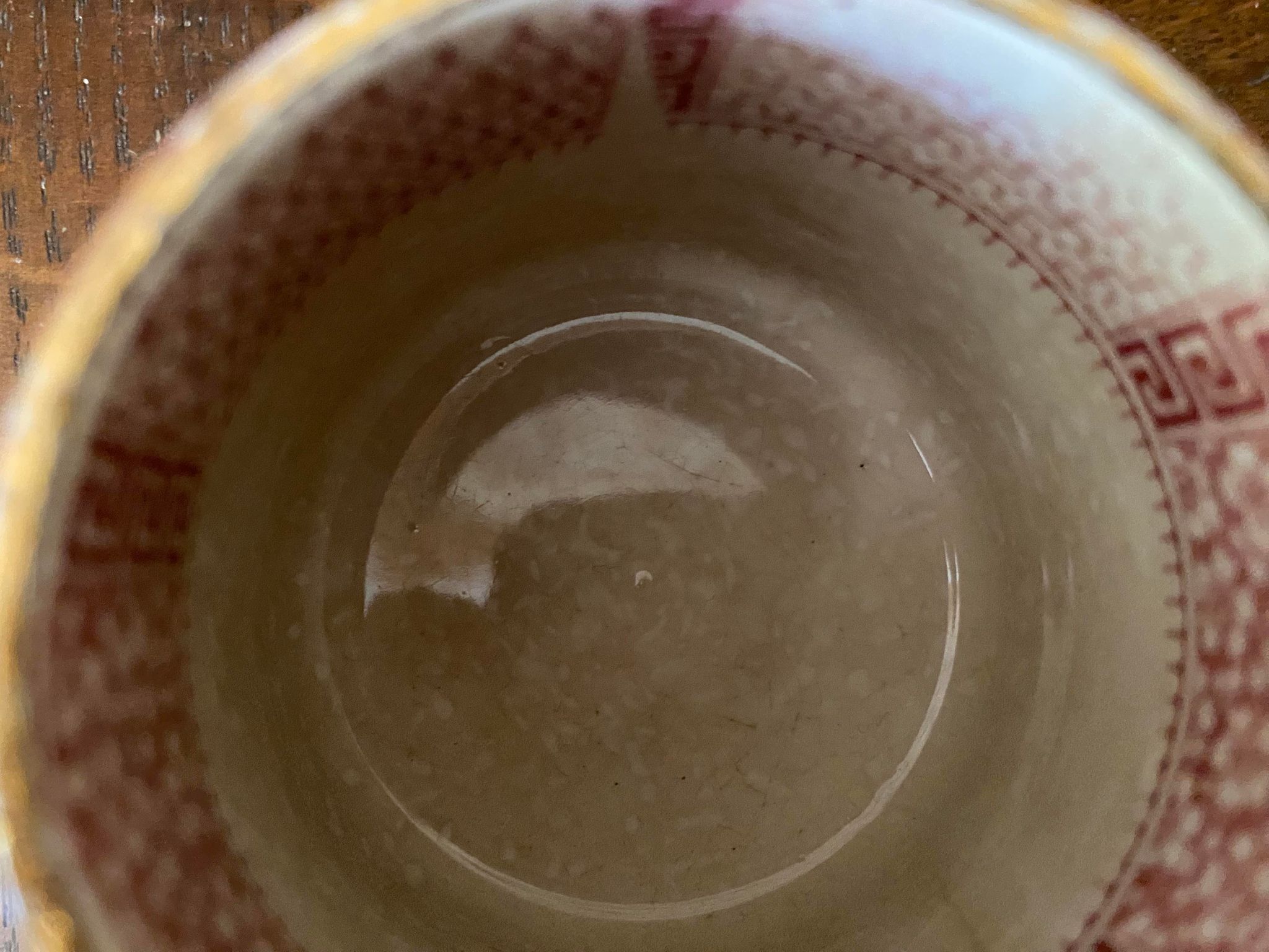 Terre de Fer Cup Lunéville decoration Lace color pink / burgundy