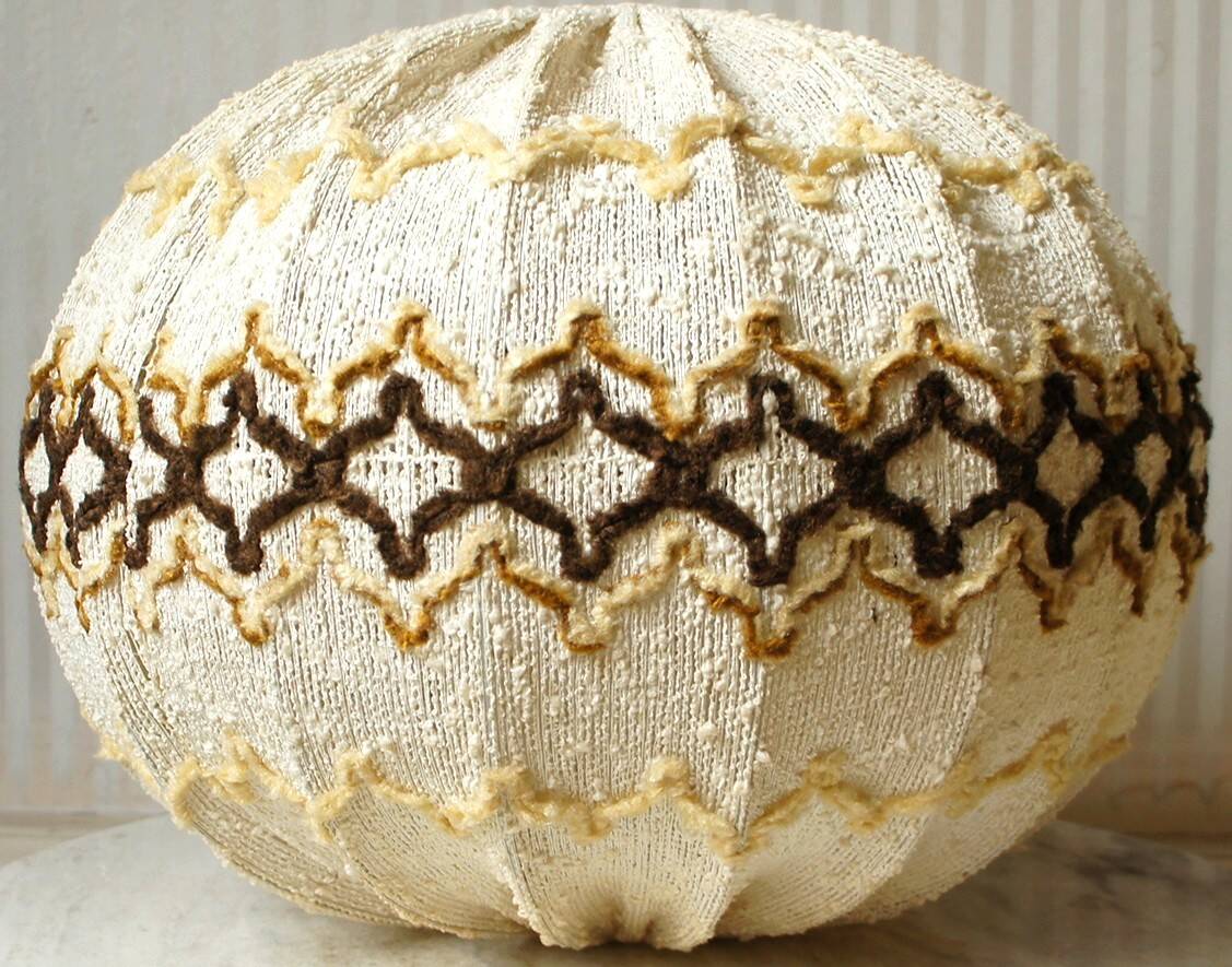 Cocoon lampshade in curly wool 1970